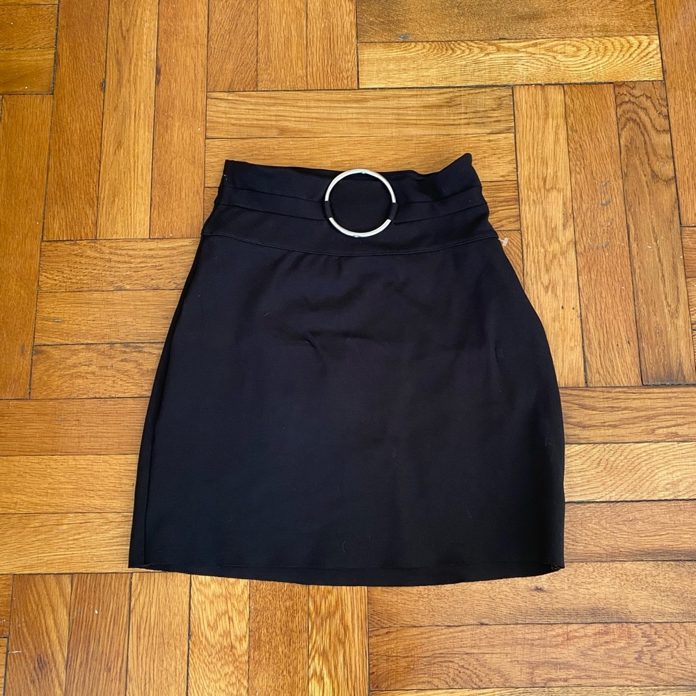Urban Outfitters Silence + Noise Black Mini Skirt with Gold O- Ring